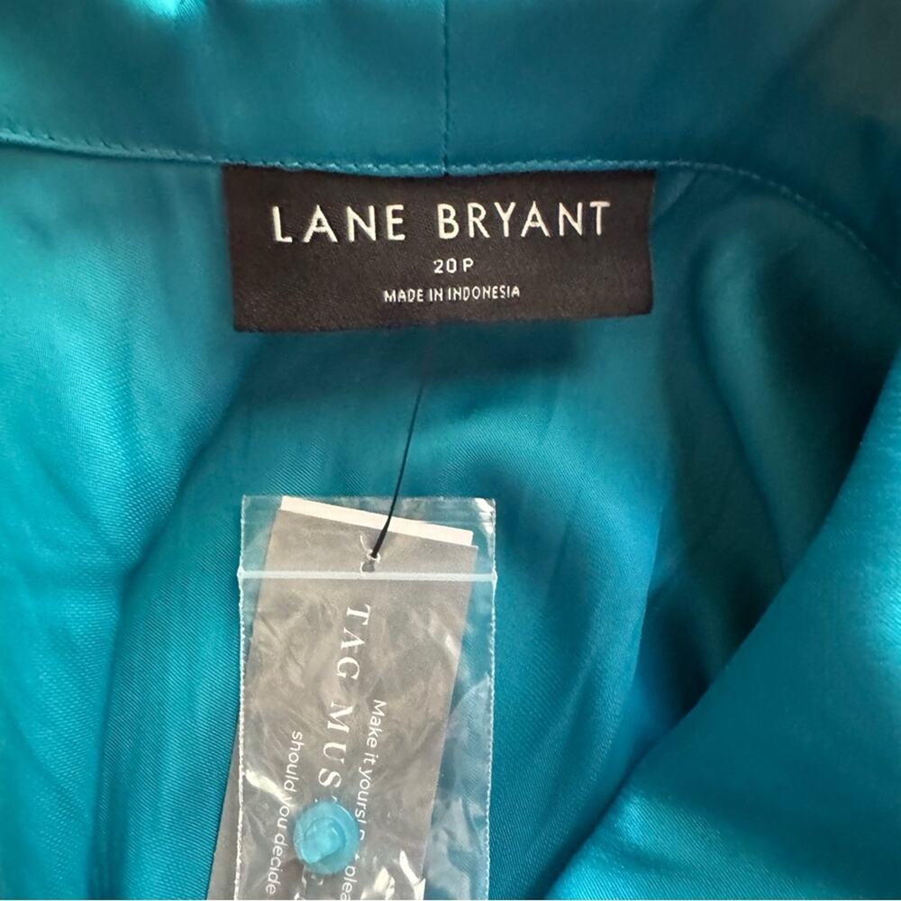 Lane Bryant Blouson Sleeve Shawl Collar Faux Wrap Midi Dress New With Tags - Picture 7 of 8